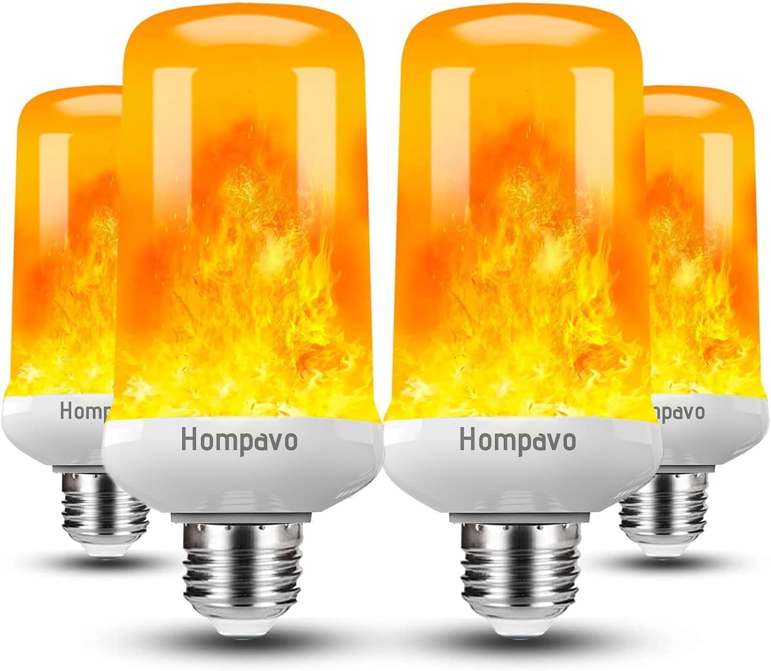 Hompavo 【Upgraded】 LED Flame Light Bulbs, 4 Modes Flickering Light Bulbs with...