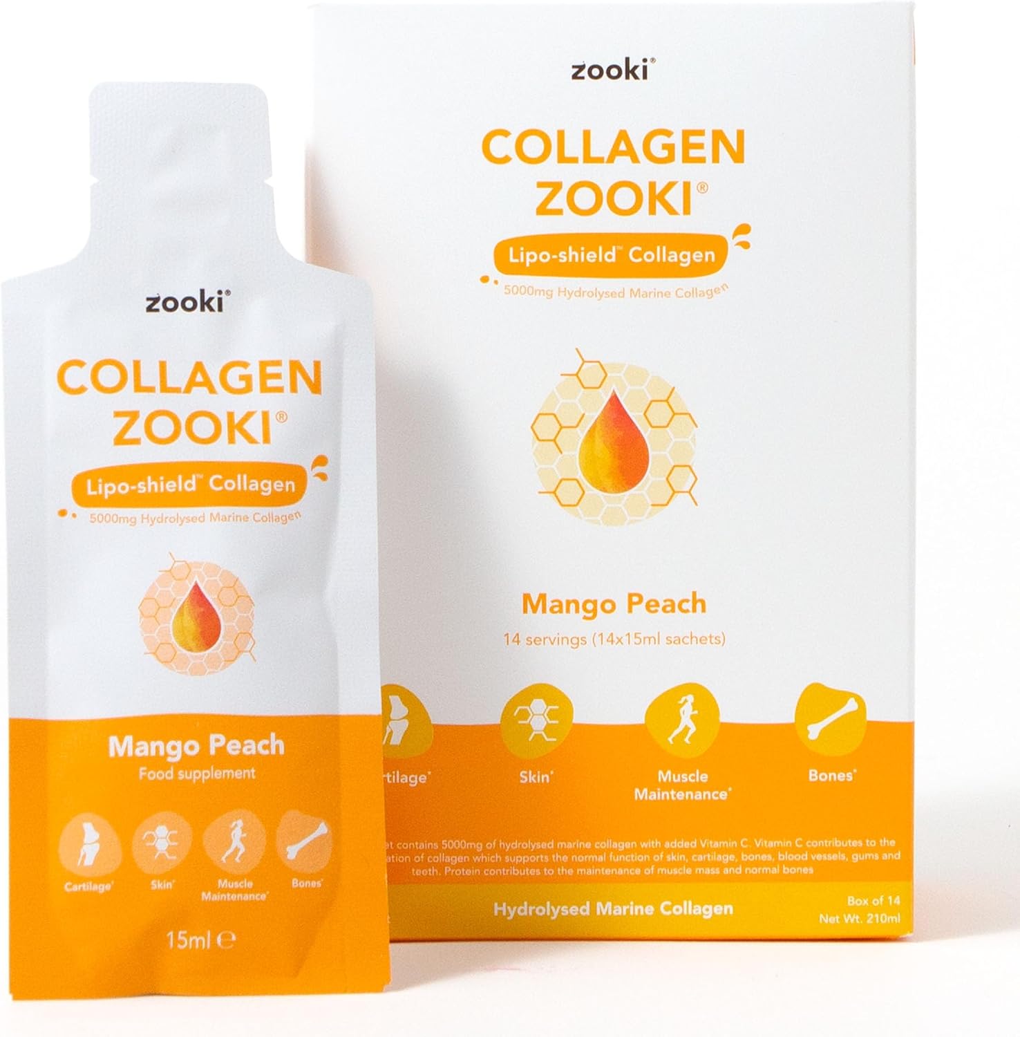 Zooki Marine Collagen Liquid Sachets 5,000mg – Great Taste, Sugar Free – High St...
