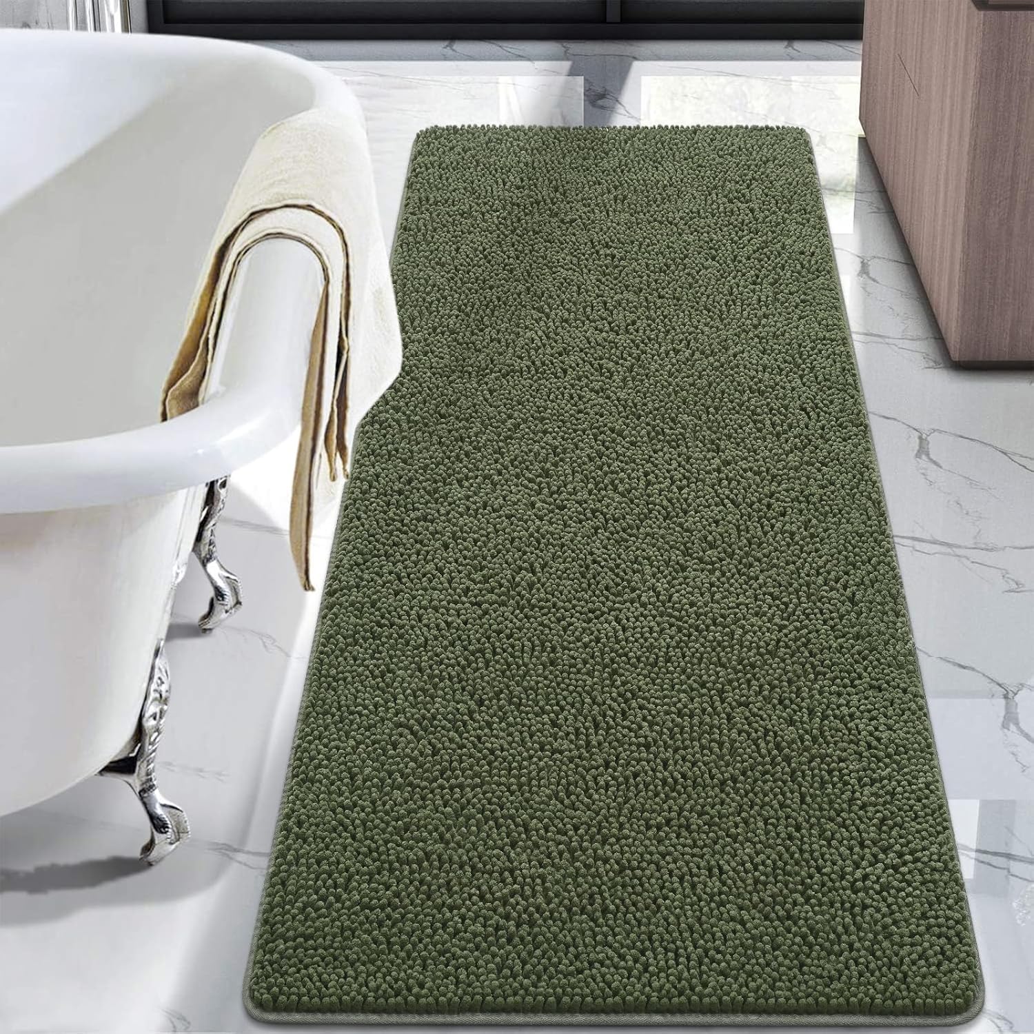 LOCHAS Luxury Bathroom Rug, Special Shaggy Bath Mat, High-Quality Washable Non S...