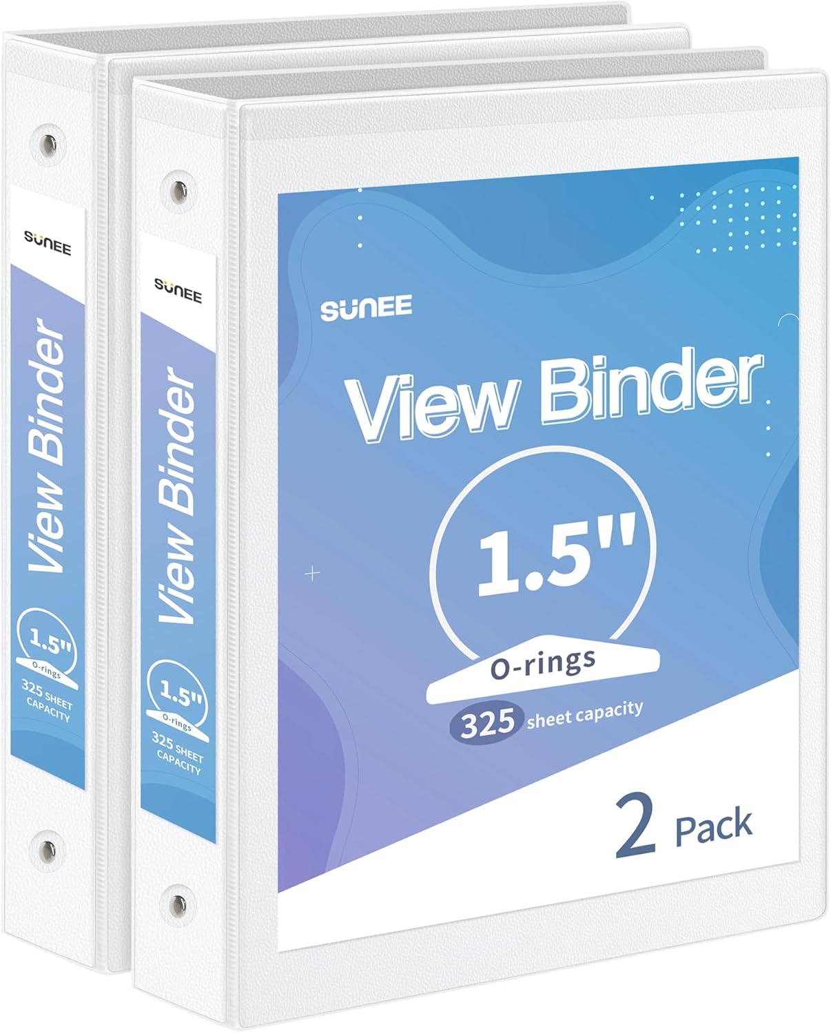 SUNEE 3 Ring Binder, Special 1.5 Inch 2 Pack Binder, Innovative Clear View Binde...