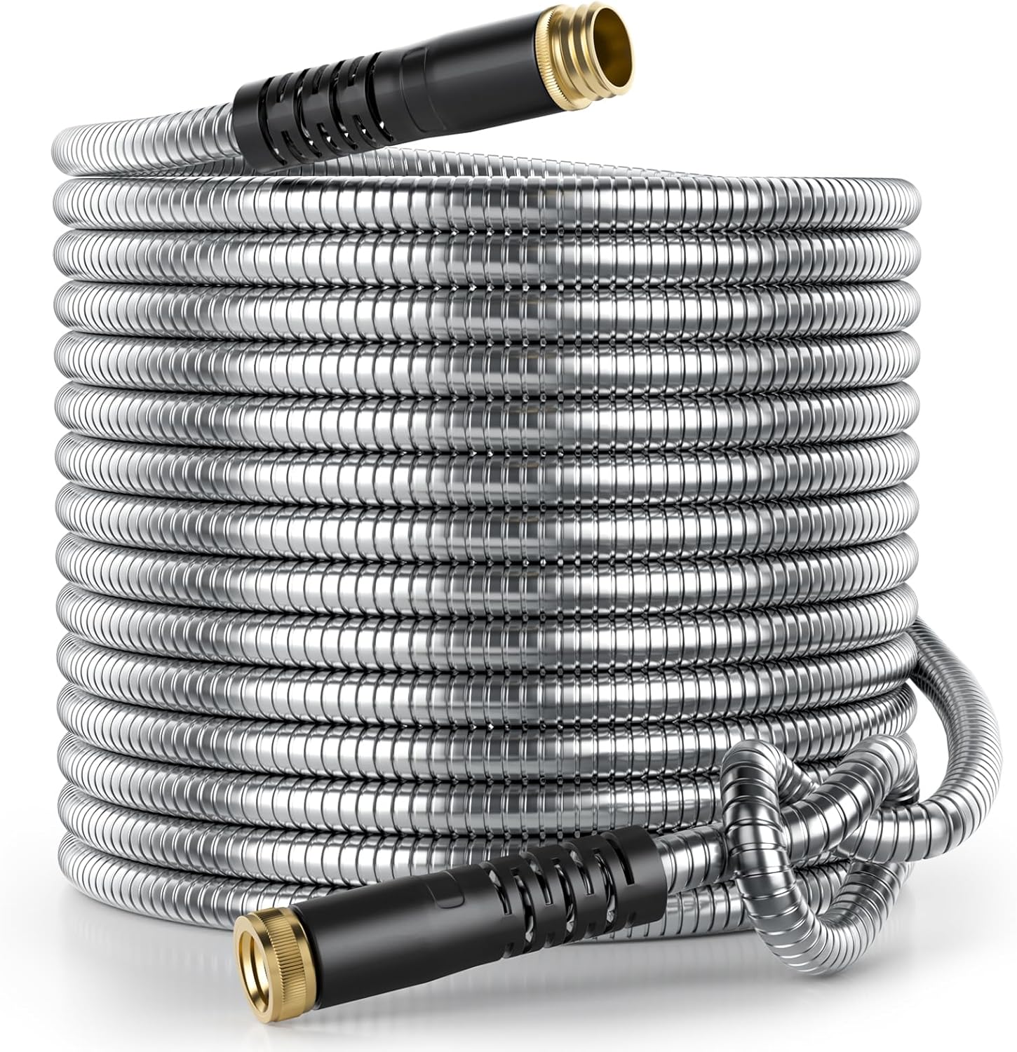 Stainless Steel Garden Hose 10 ft, Flexible Metal Water Hose 10ft with 3/4'' Cru...