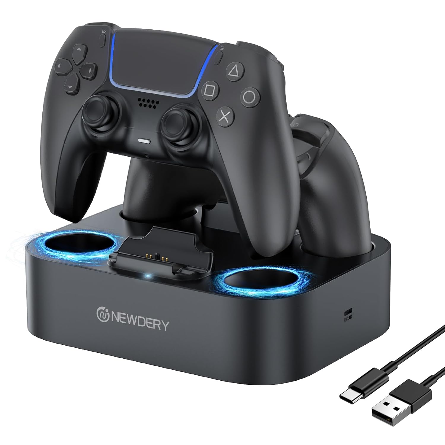 NEWDERY PS5 Controller Charger Station Compatible with Dualsense Edge Controller...