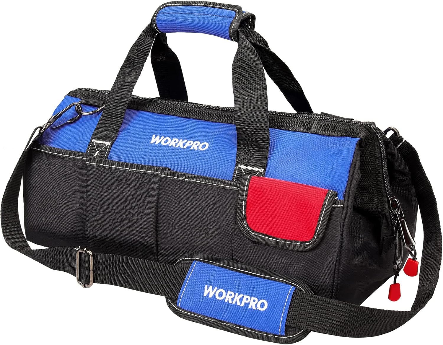 WORKPRO 18-inch, Large Heavy Duty Tool Bag Organiser, Multi-Purpose Wide Open Mo...