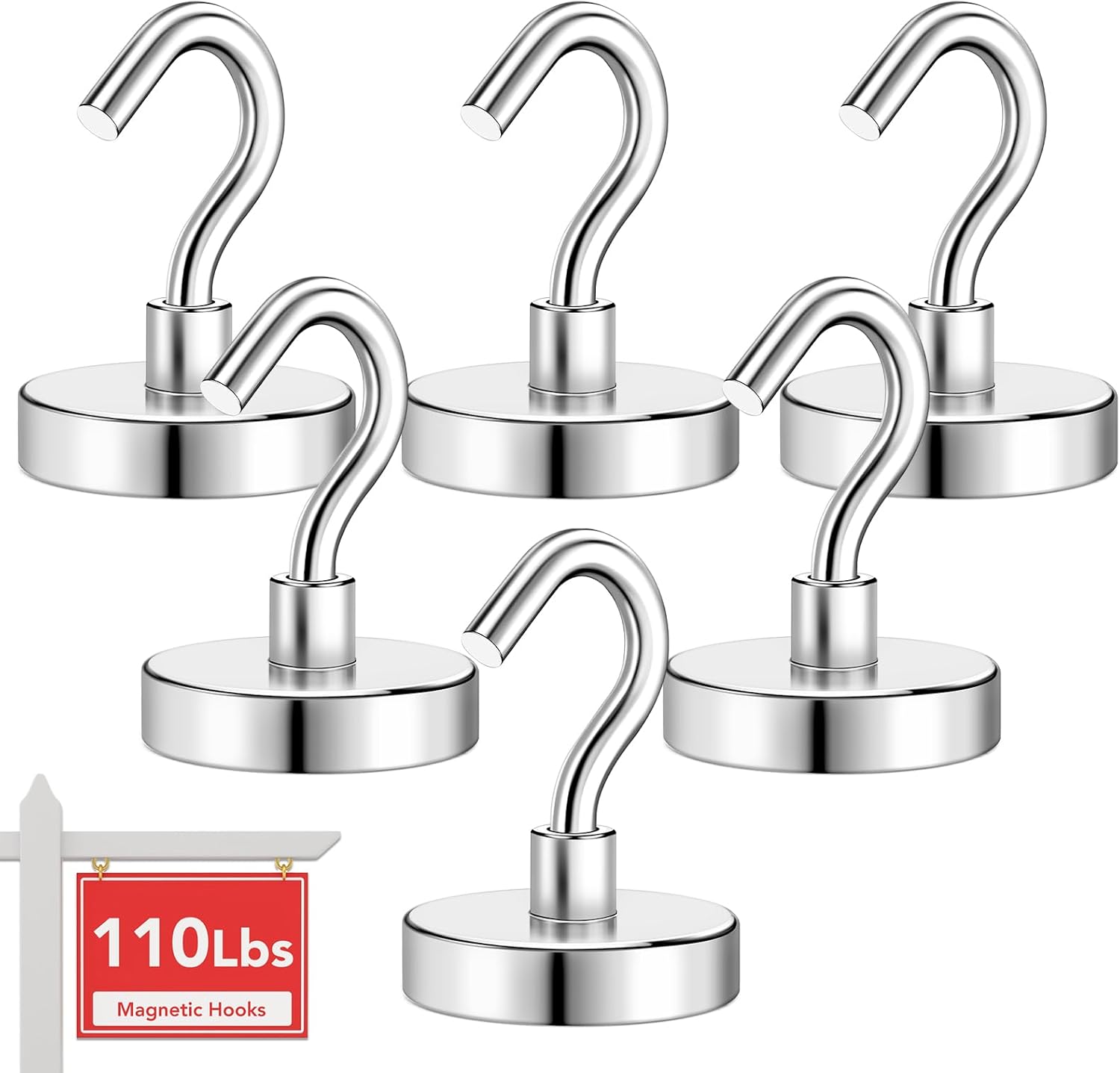 Magnetic Hooks, 110Lbs Heavy Duty Magnets Hooks for Cruise Cabins, Strong Magnet...