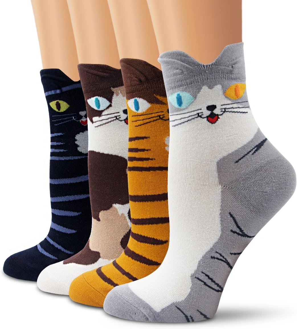 Colorful Cute Animal Design Patterned Women's Casual Cotton Socks