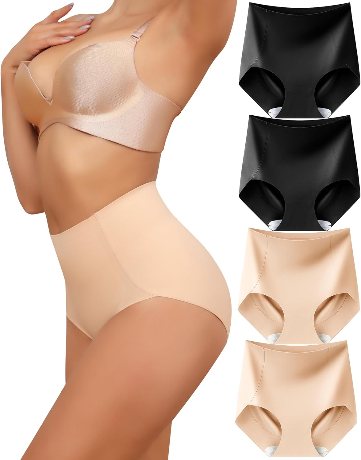 LEVAO Women Tummy Control Underwear, High Waisted Seamless Panties No Show Postp...
