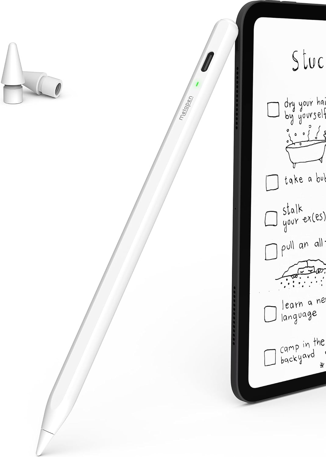 Metapen Pencil Air8 for Apple iPad 2018-2025, (20H Battery Life), 10 Min Faster...