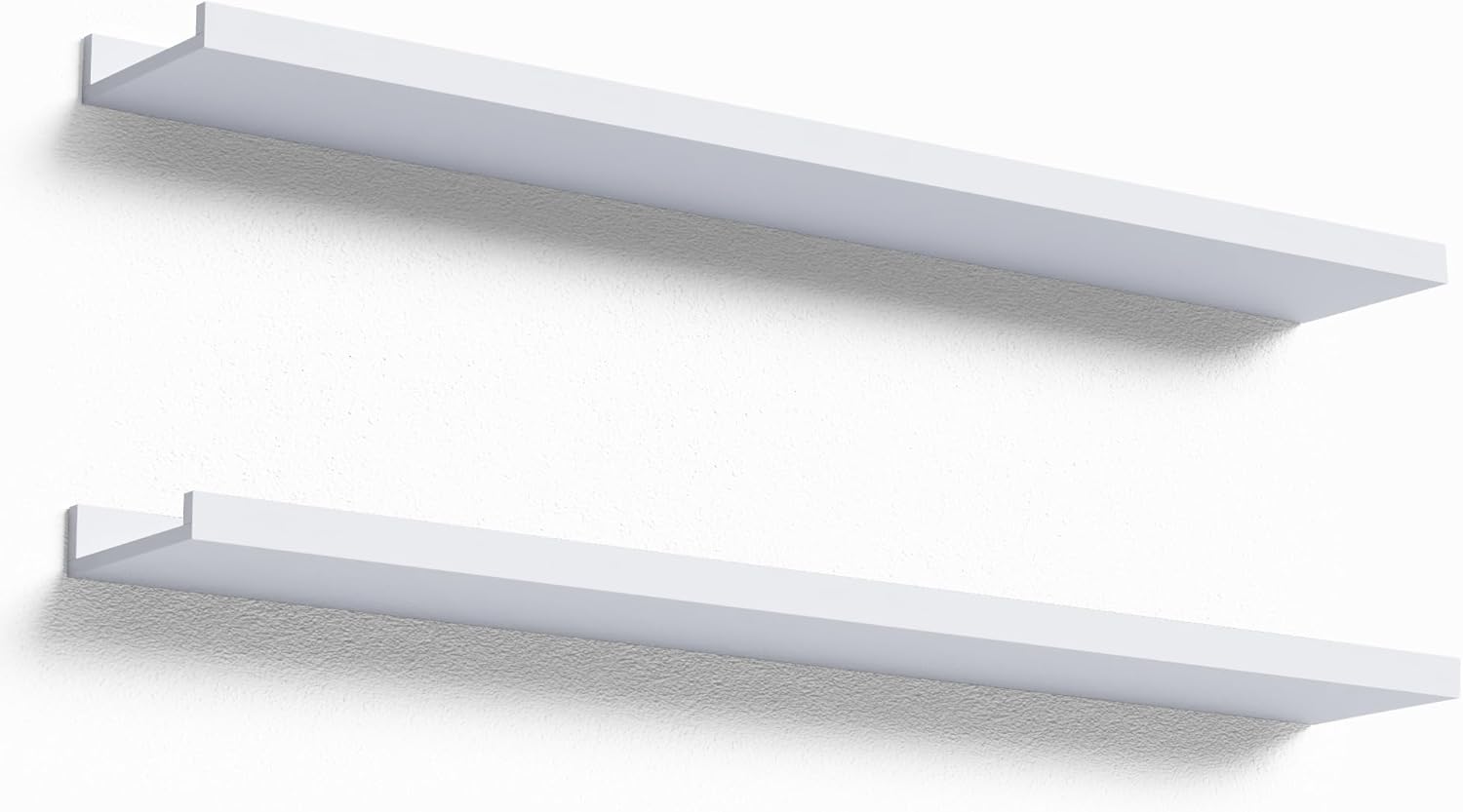 36 Inches Long Floating Shelves Wall Mounted, 2 Set Modern White Wall Shelf for...
