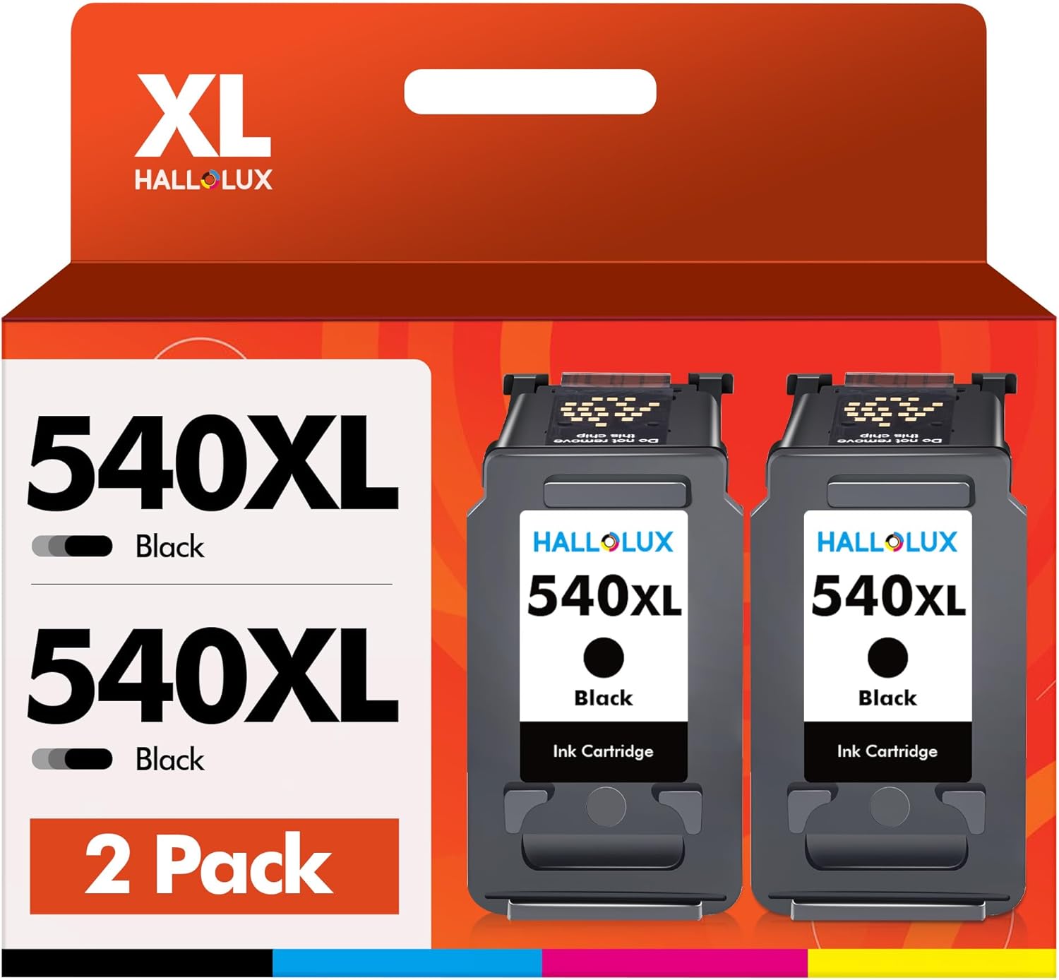 HALLOLUX PG-540XL High Yield Ink Cartridges, Black Twin Pack, Replacement for Ca...