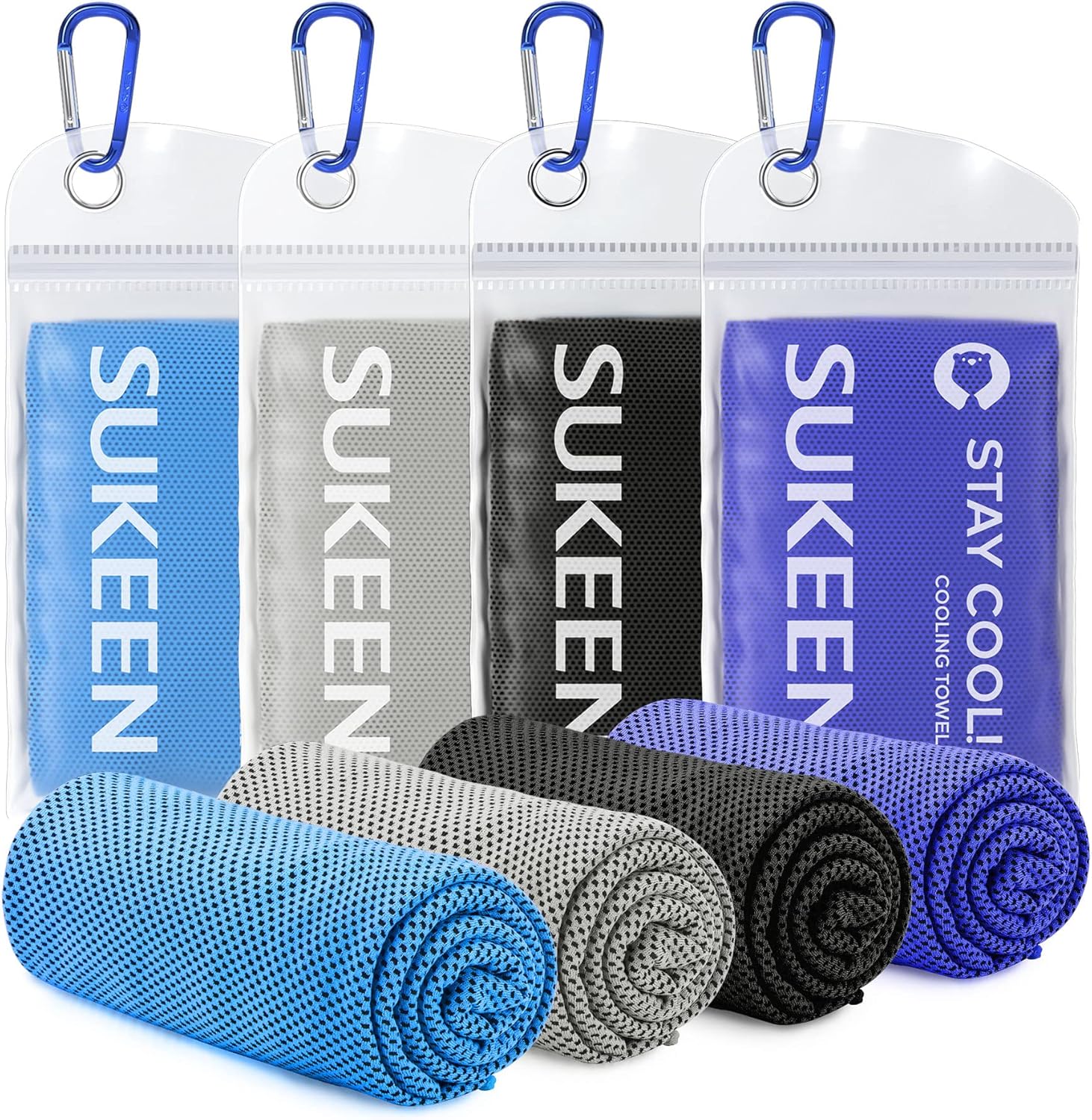 Sukeen [4 Pack] Cooling Towel (40"x12"),Ice Towel,Soft Breathable Chilly Towel,M...