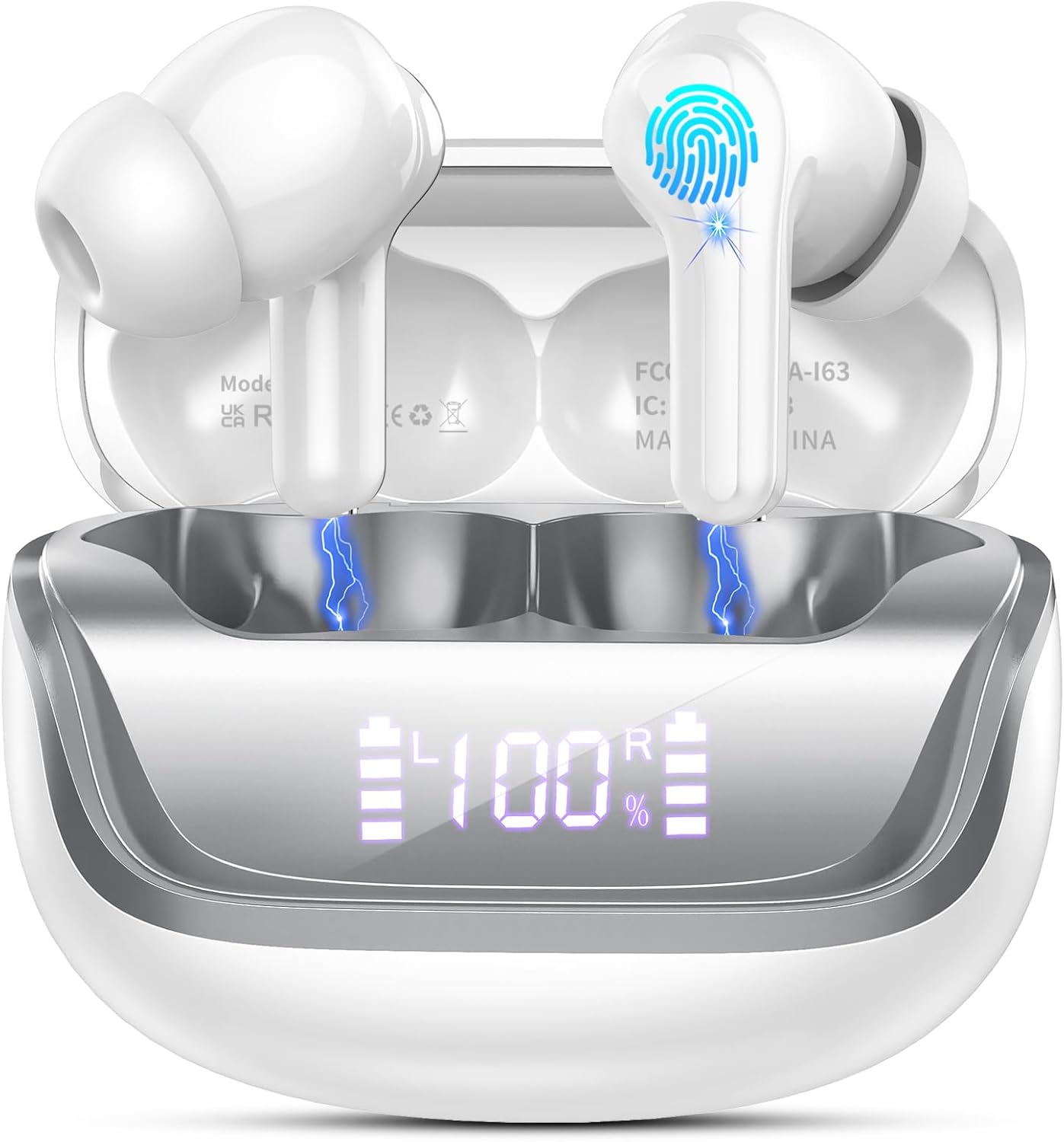 Wireless Earbuds, Bluetooth 5.4 Headphones Deep Bass Stereo, in-Ear Earphones wi...