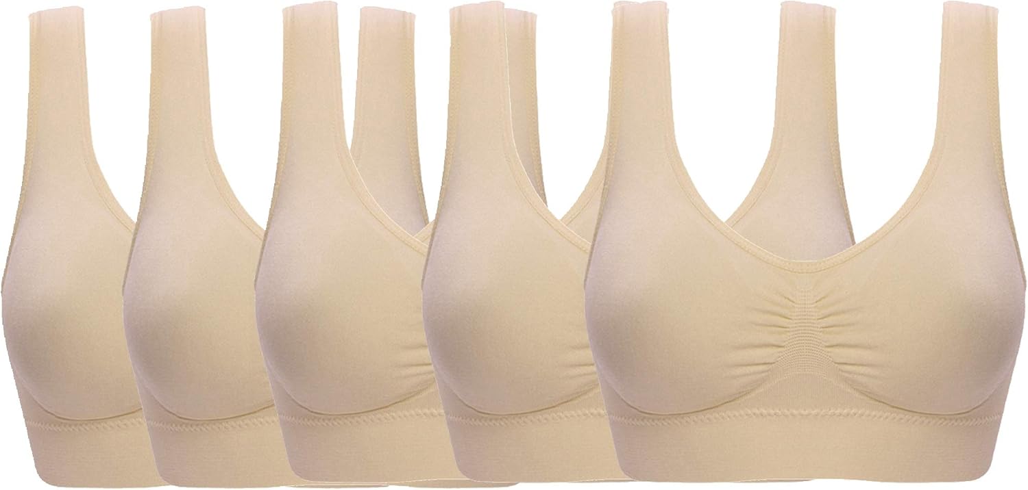 Women's Seamless Wire-Free Bra, Special Comfortable Bra with Removable Pads, Hig...