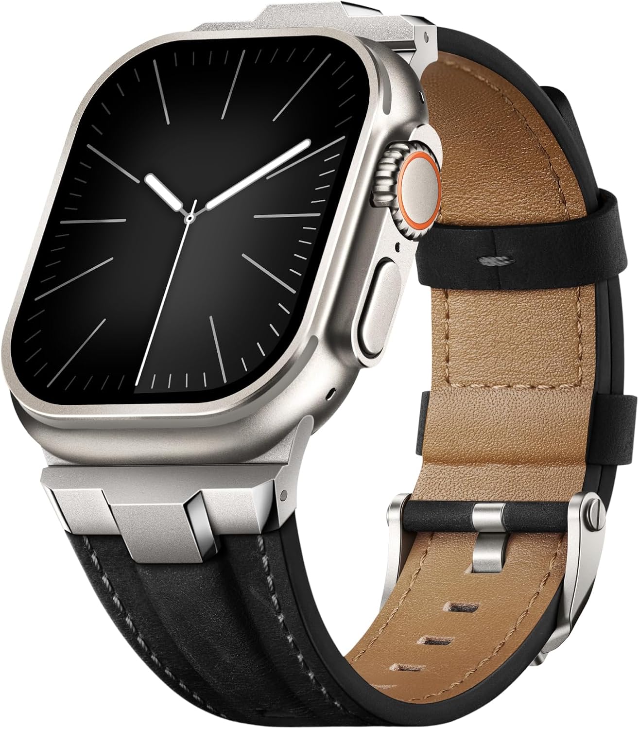 Suitisbest Leather Bands Compatible for Apple Watch Ultra Band 49mm 46mm 45mm 44...