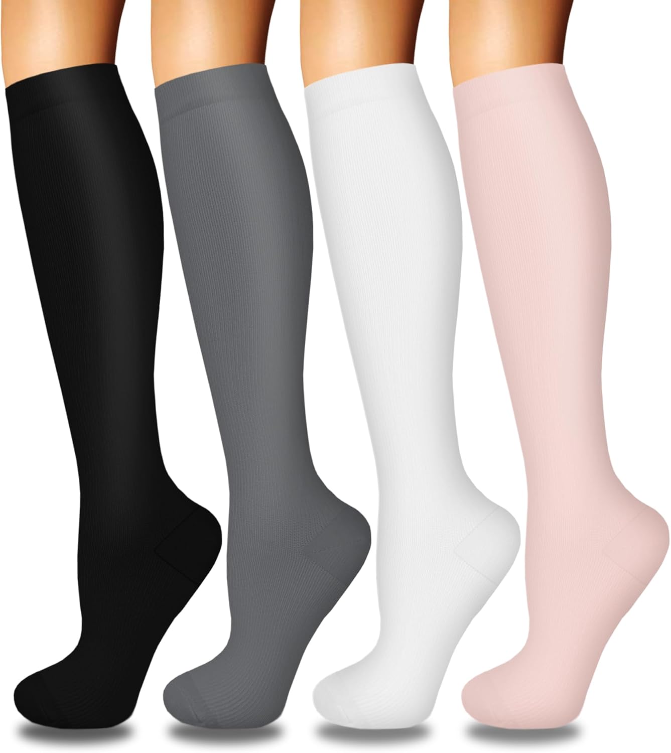 Iseasoo 4 Pairs Compression Socks for Women Circulation-Best Support for Nurses,...