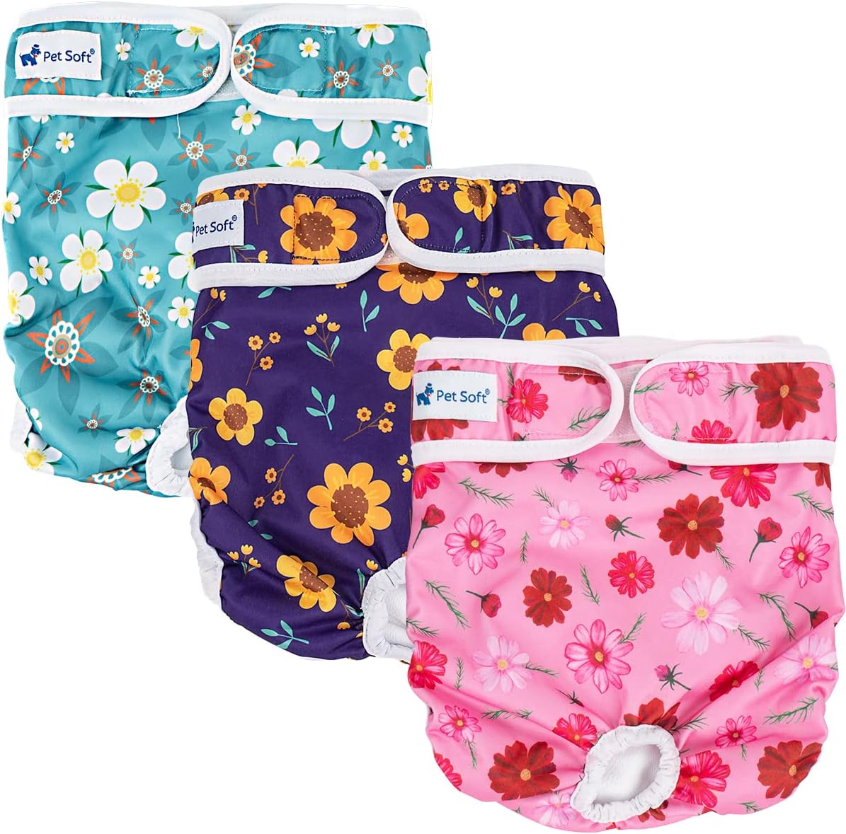 Pet Soft Dog Nappies Female - Washable Female Period Pants for Dogs Pets, Incont...