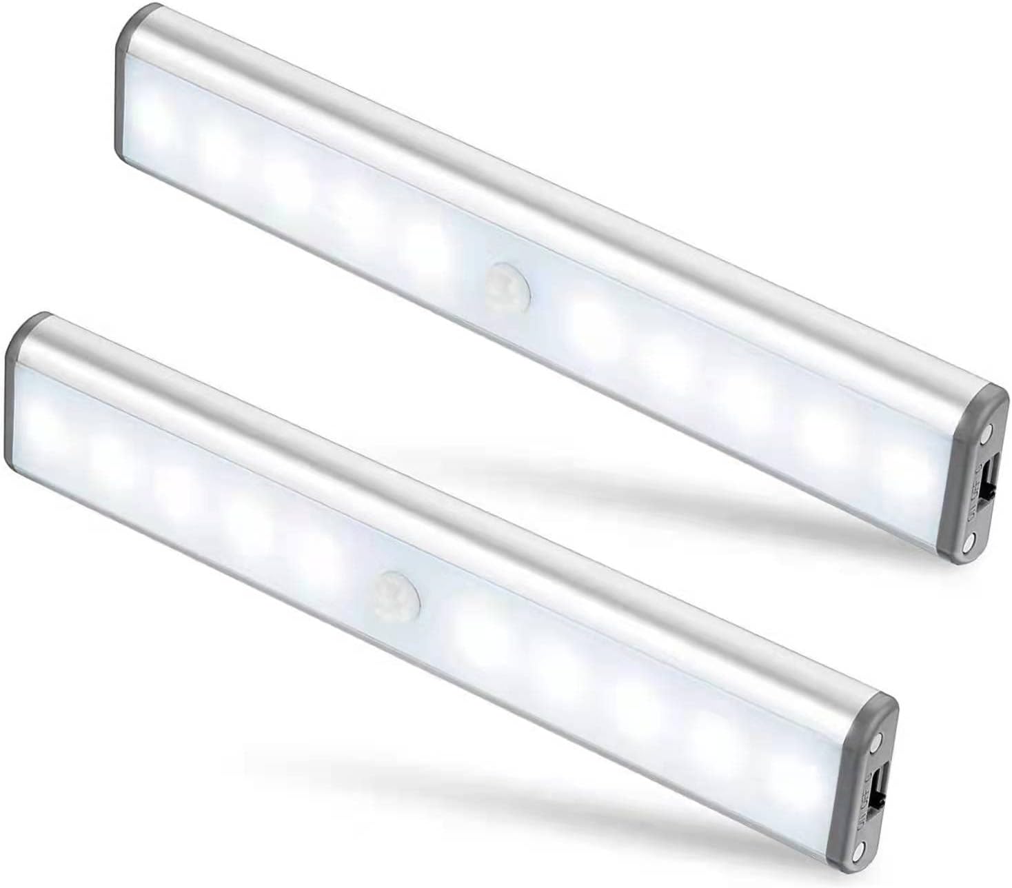Moston 10 LED Magnetic Motion Sensor Wardrobe Closet Lights,Auto On/Off Under Cu...