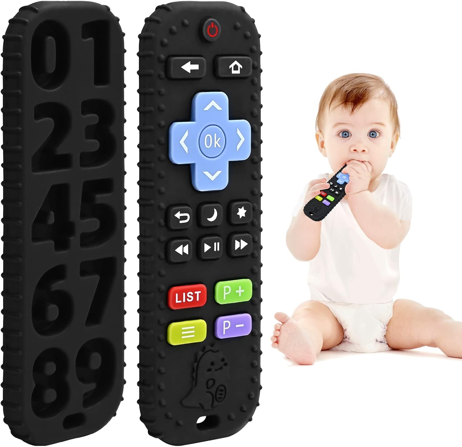 Teething Relief Teethers Toys for Babies 3-6 12 Months Gifts, Silicone Remote Co...