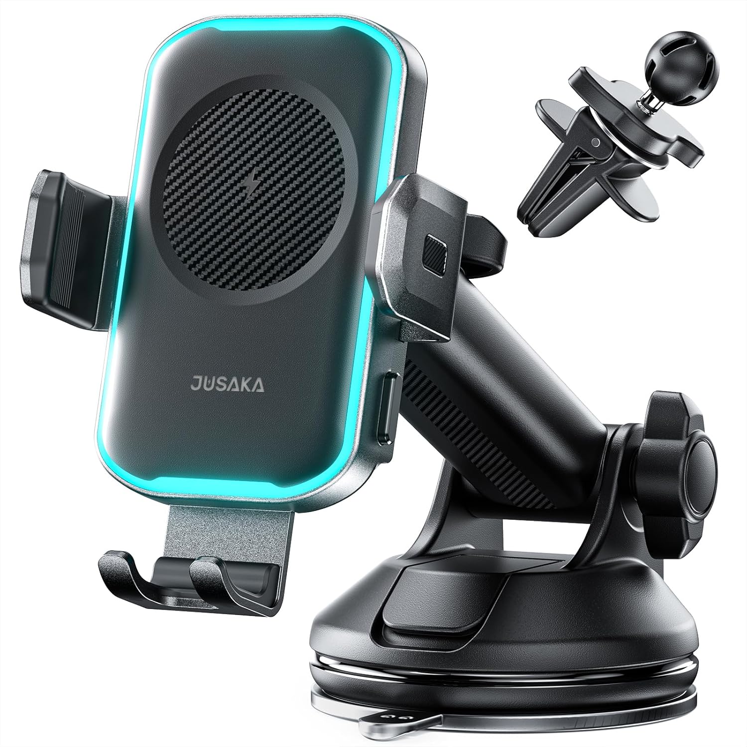 Wireless Car Charger, 15W Fast Charging Auto Clamping Car Phone Holder Mount, [V...