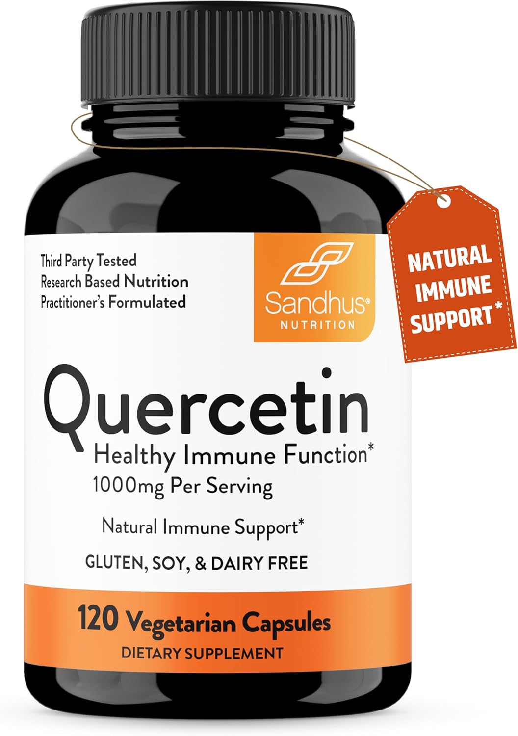 Sandhu's Quercetin 1000mg Per Serving Vegetarian Supplements 120 Capsules Biofla...