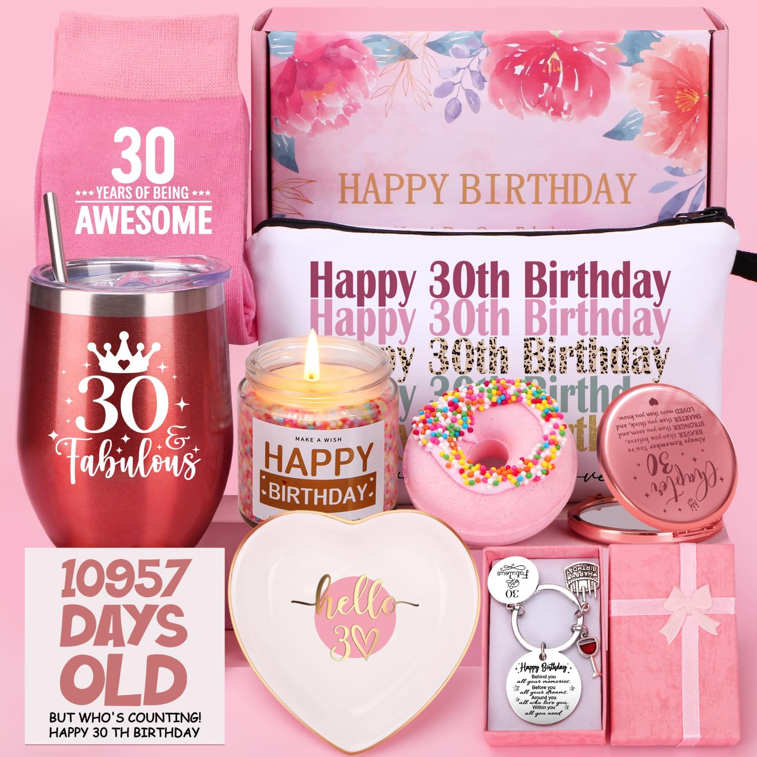 30th Birthday Gifts For Women, Happy 30th Birthday Hamper For Her, 30 Year Old L...