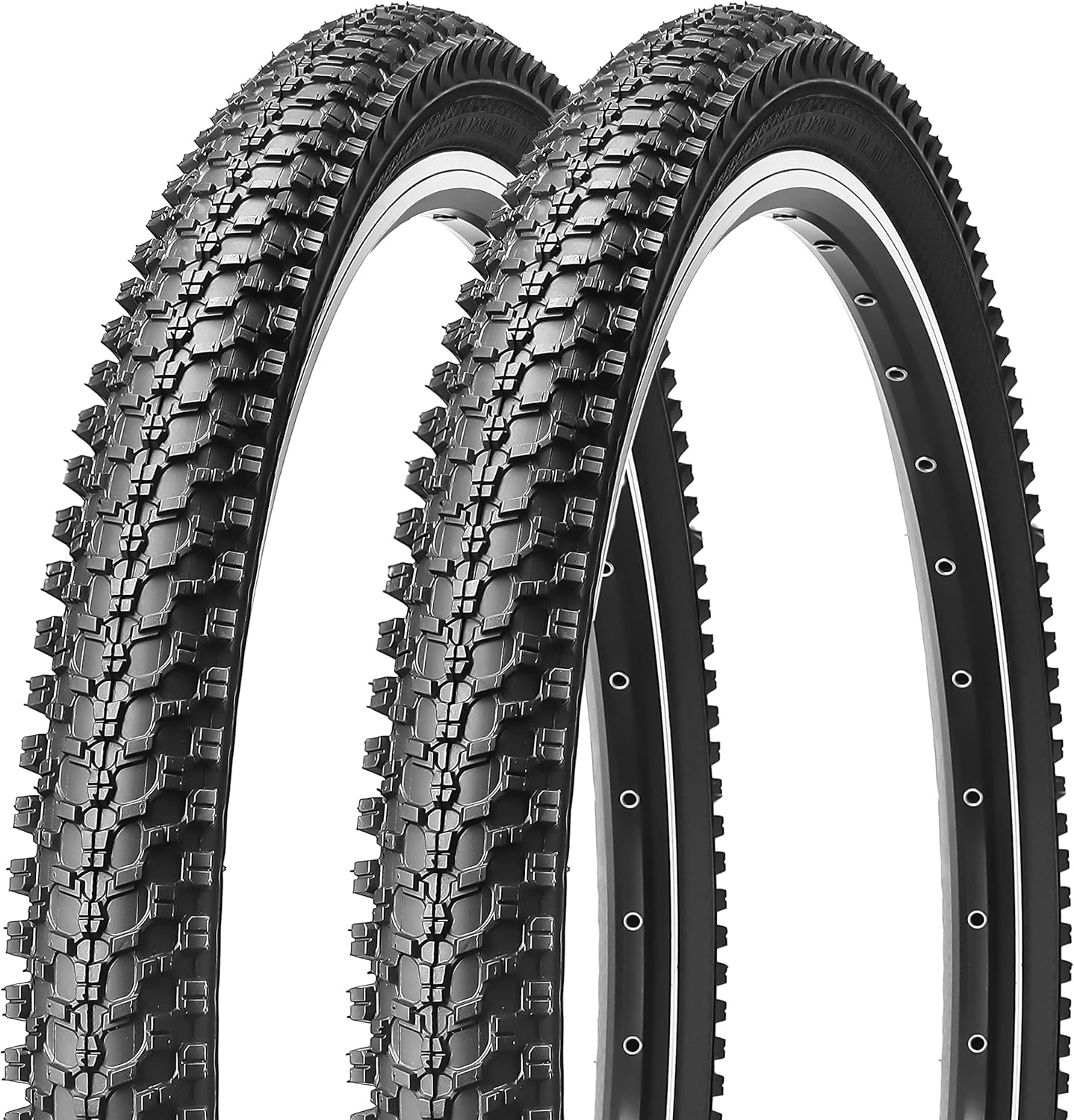 2-Pack Mountain Bike Tires: MOHEGIA 20x2.125/24x1.95/26x1.95/27.5x2.1 Inch MTB F...