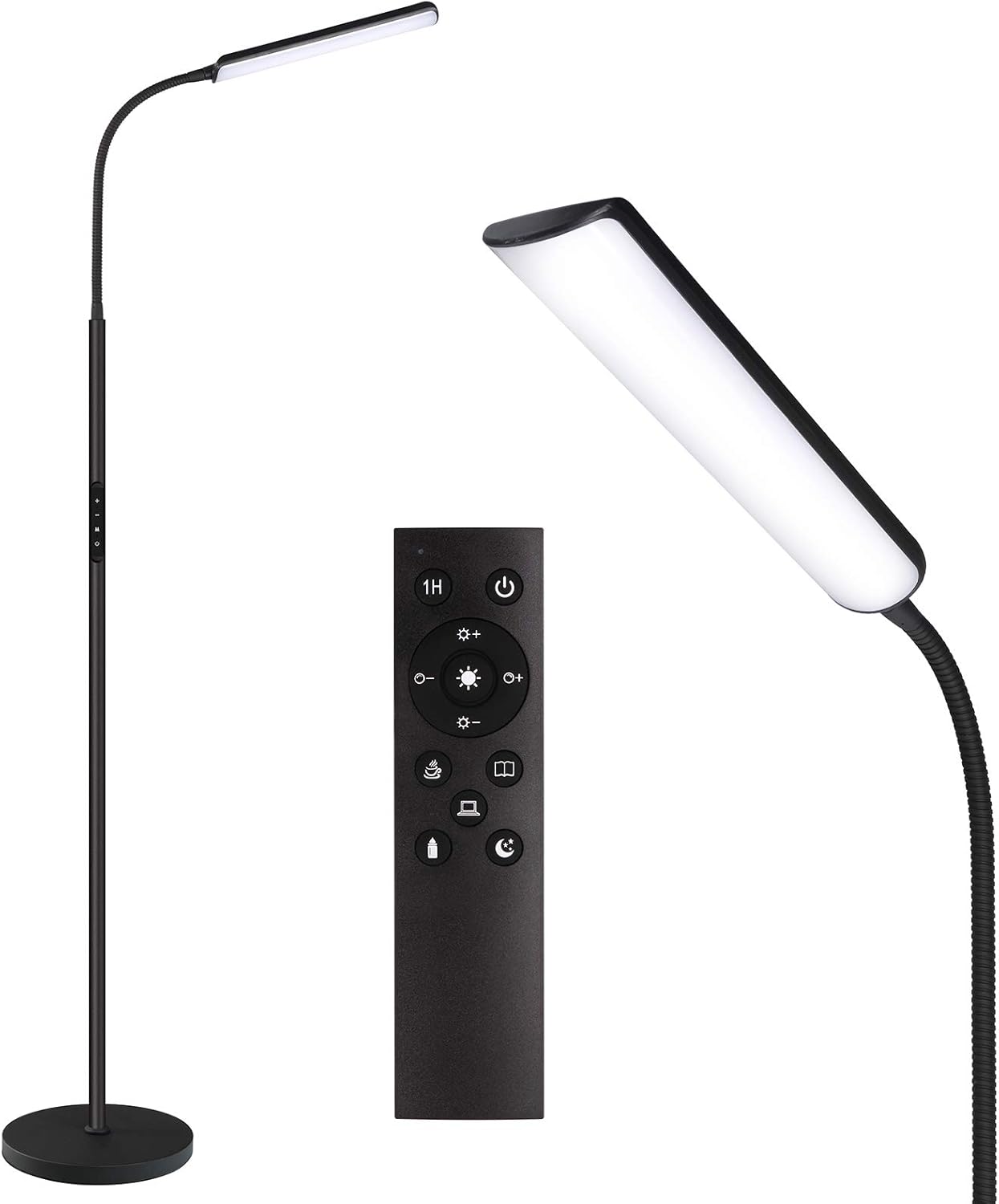 Dimunt LED Floor Lamp, Bright 15W Floor Lamps for Living Room with 1H Timer, Ste...