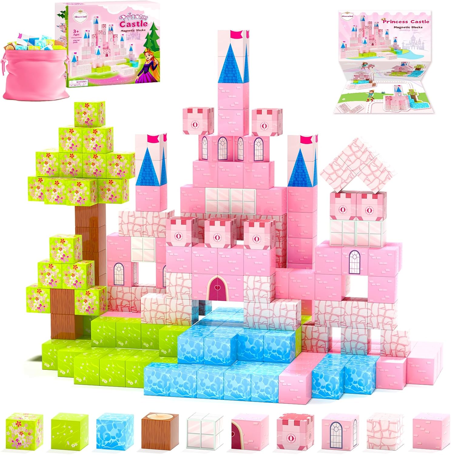 Updated Magnetic Blocks-Princess Toys, Creative Ma...