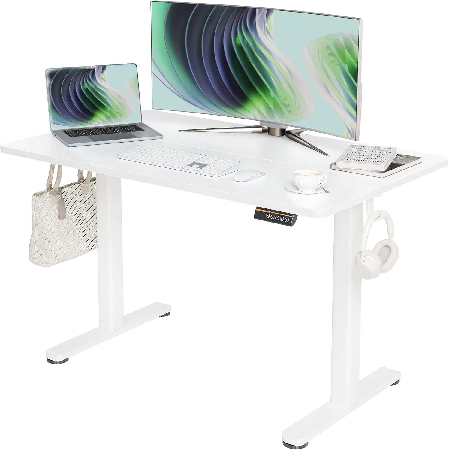 Claiks Electric Standing Desk, Adjustable Height Stand up Desk, 120x60 cm Sit St...