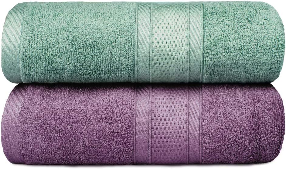 Yoofoss Bamboo Bath Towels 2 Pack Towel Set 500 GSM 70 x 140 cm Extra Large Bath...