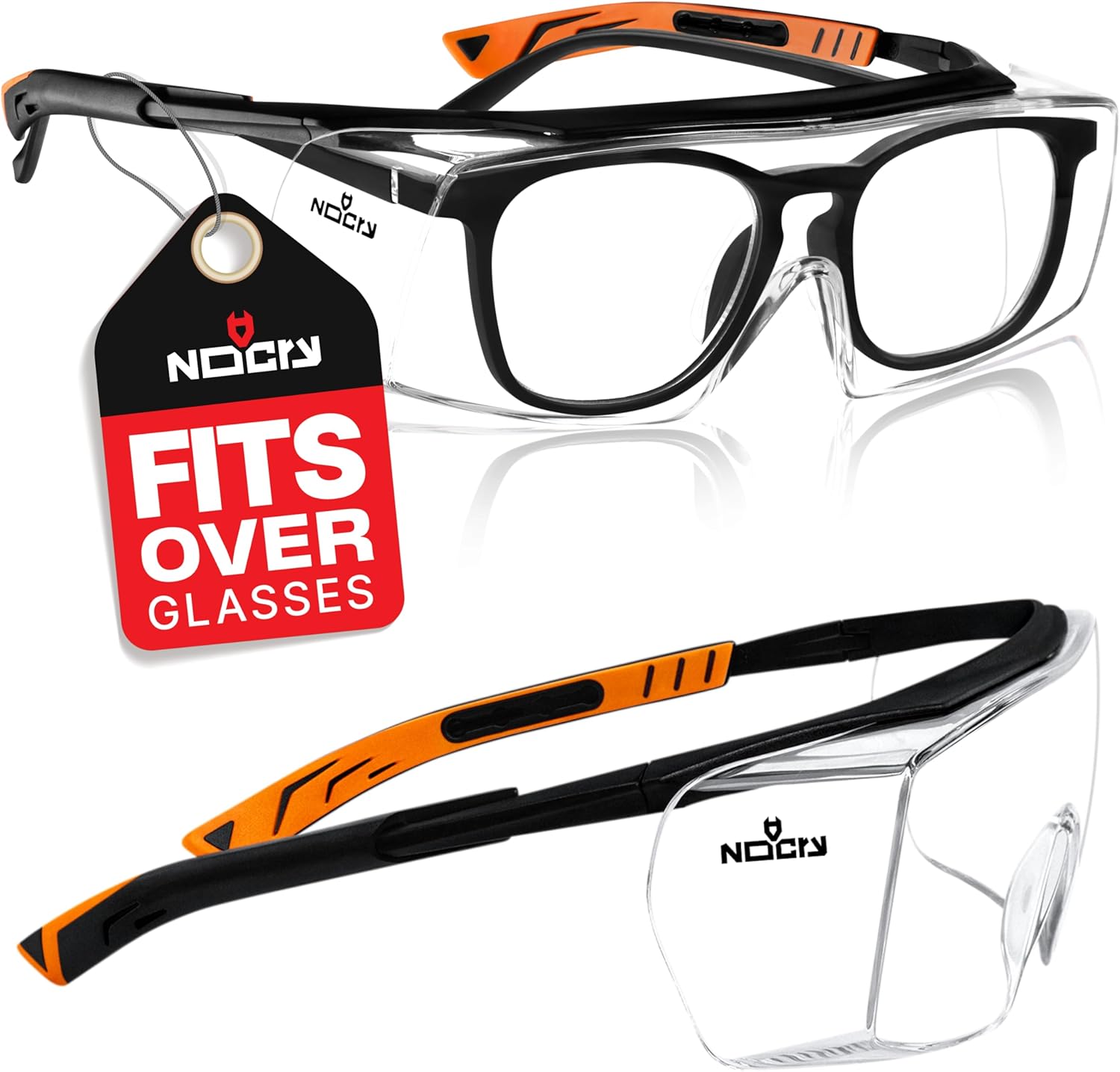 NoCry Over Specs Safety Glasses Over Glasses with Anti Scratch Wraparound Lenses...
