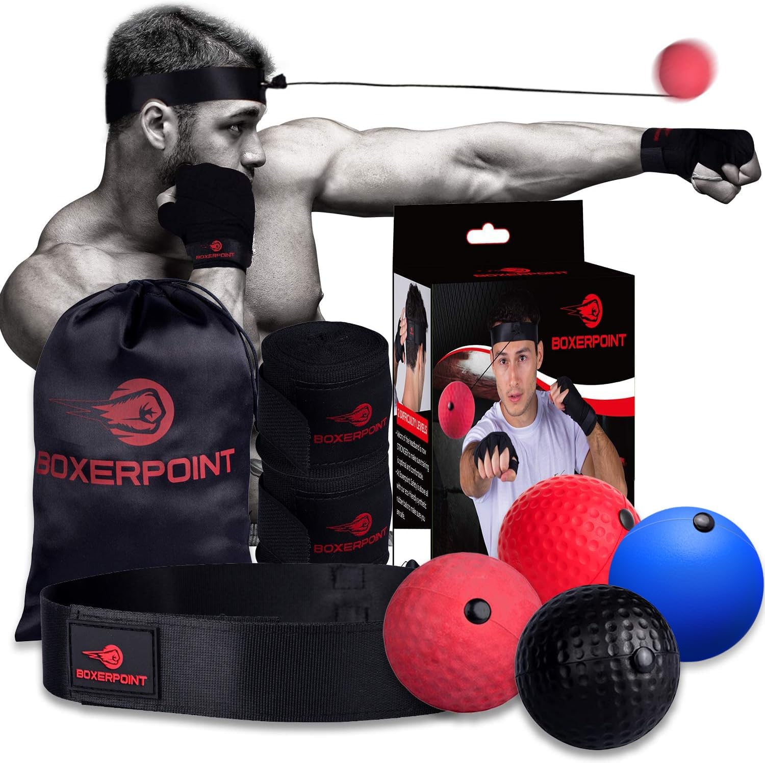 Boxing Reflex Ball Set, Special Reflex Balls on String for Adults and Kids, Inno...