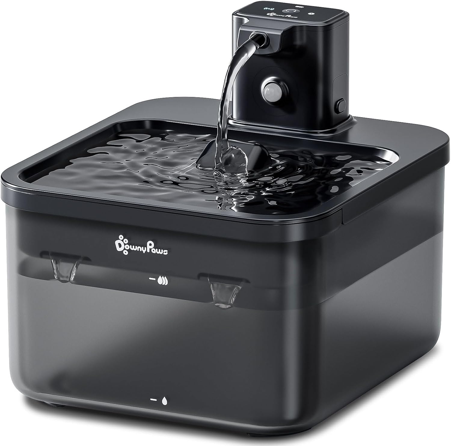 DownyPaws Cat Water Fountain Cordless, 84oz/2.5L Fursink Wireless Pet Water Foun...