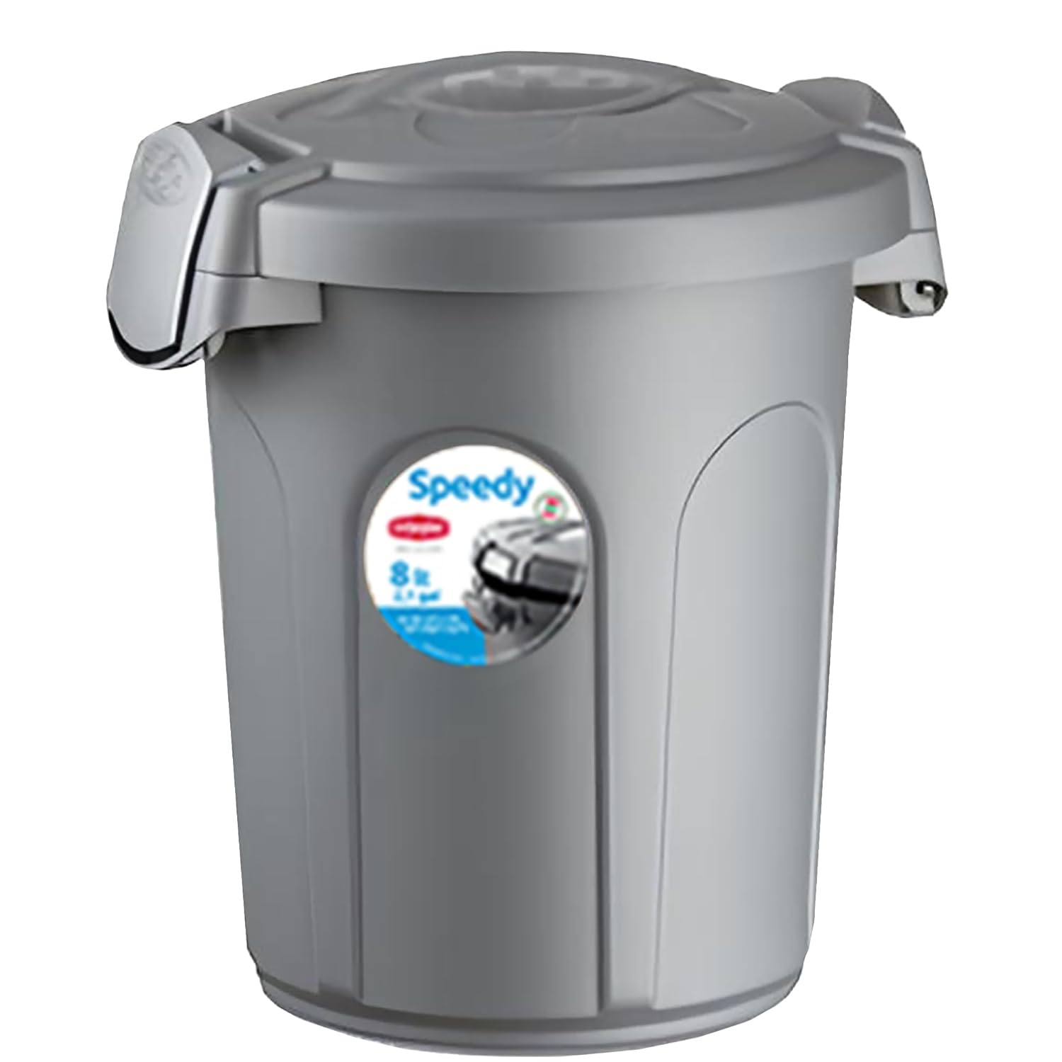 Home Centre Indoor Outdoor Clip On Locking Lid Grey 8 Litre Plastic Waterproof W...