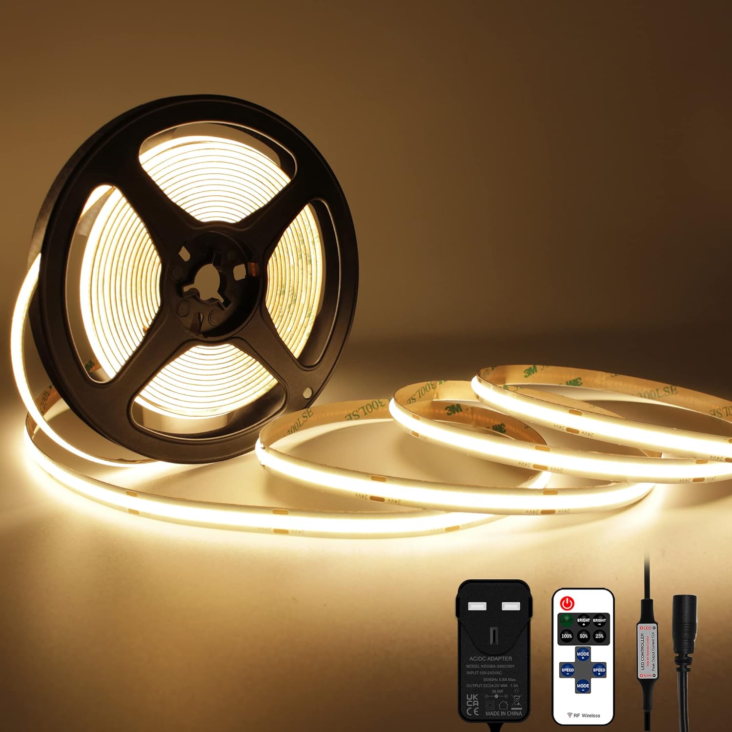 TTWAY COB LED Strip Lights 2700K, Dimmable LED Str...