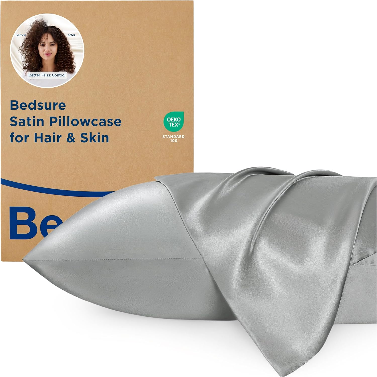 Bedsure Satin Pillowcase for Hair and Skin - Similar to Silk Pillowcase, Pillow...