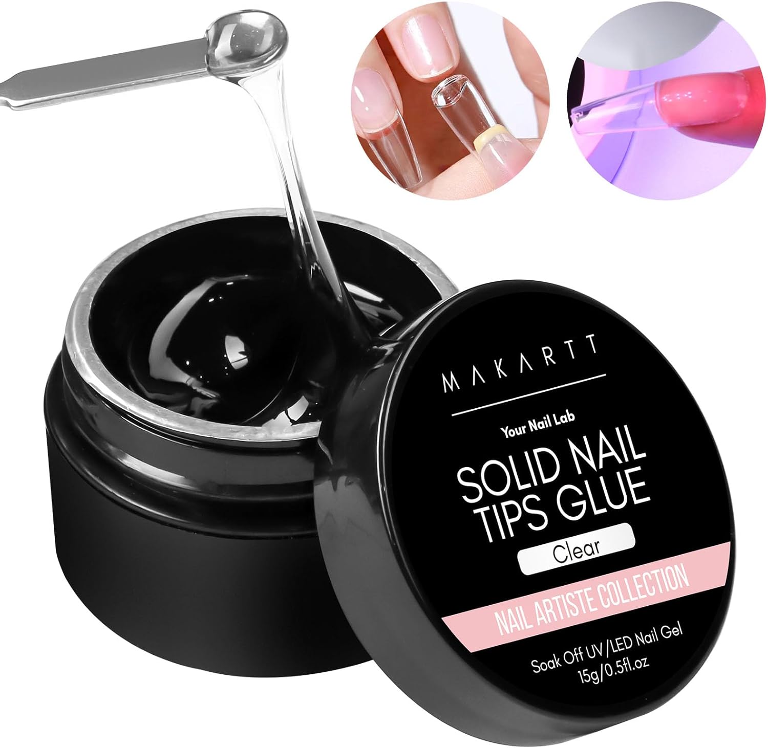 Makartt Nail Glue Solid Nail Glue Gel for Press On Nails Nail Glue for Acrylic T...