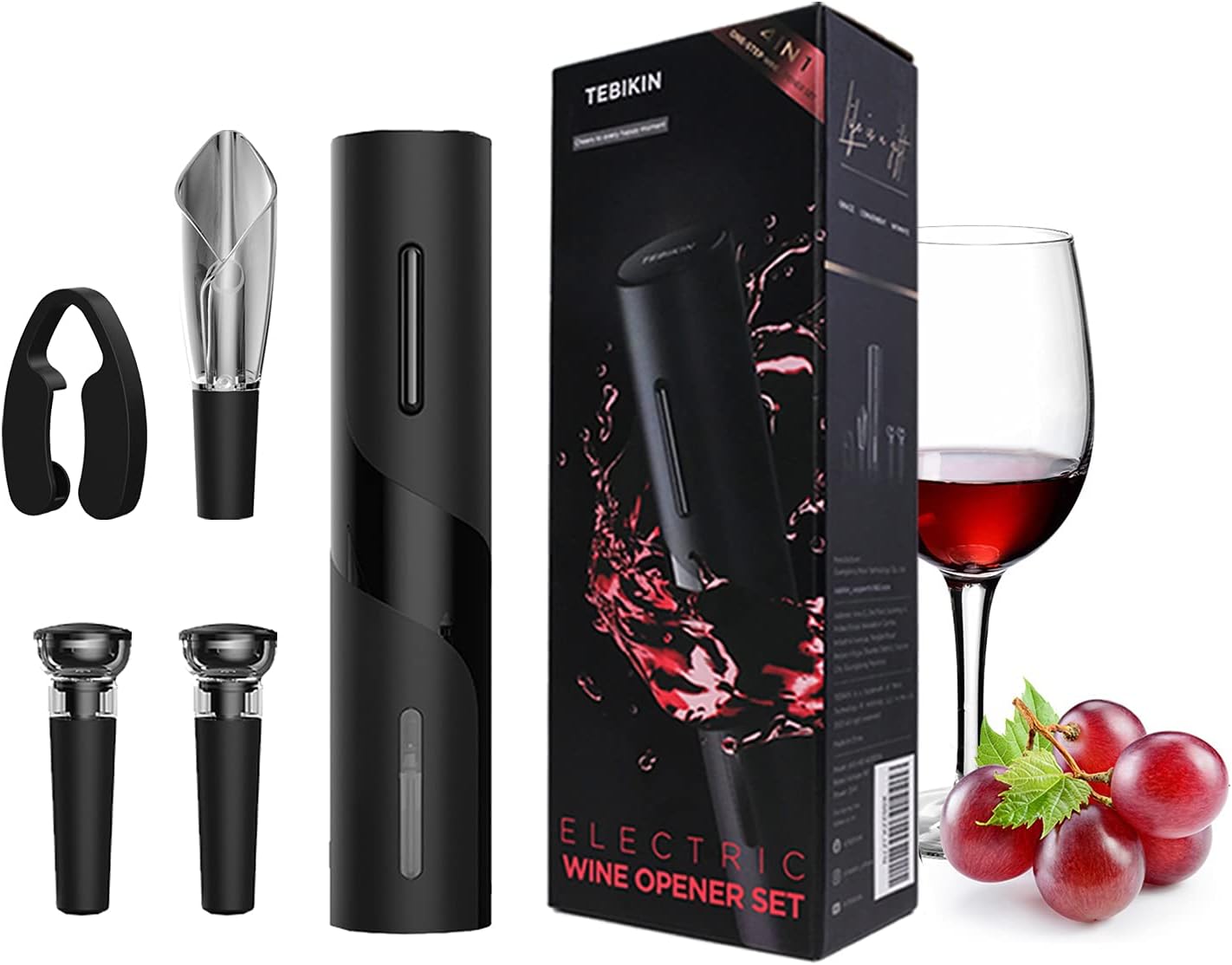 Automatic Wine Bottle Opener, Special Cordless and Battery Powered Corkscrew, In...