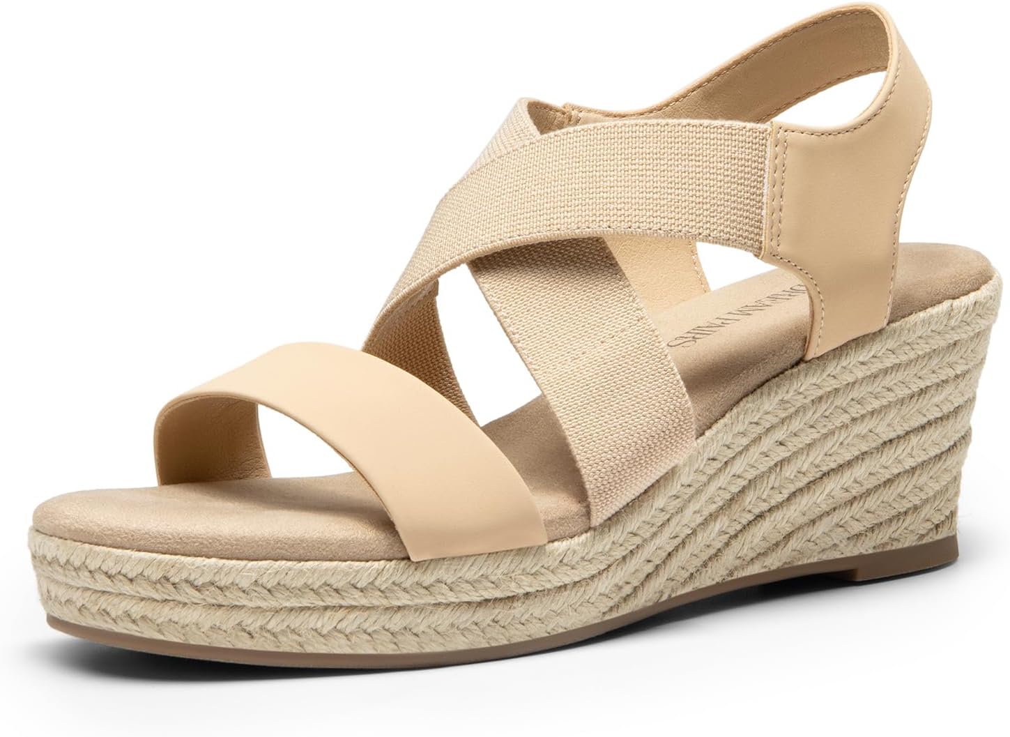 DREAM PAIRS Womens Platform Espadrilles Wedge Sandals, Slip on Elastic Ankle Str...