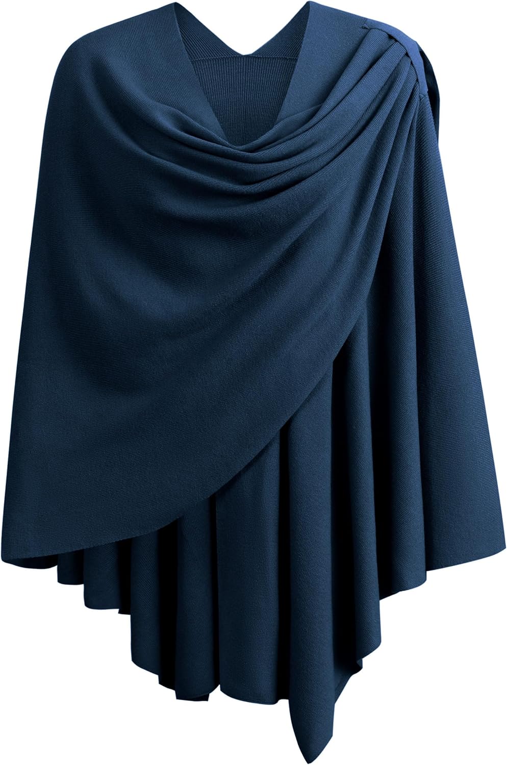 PULI Womens Cross Front Shawl Wraps Elegant ponchos Finely Draped Knitted Cape C...
