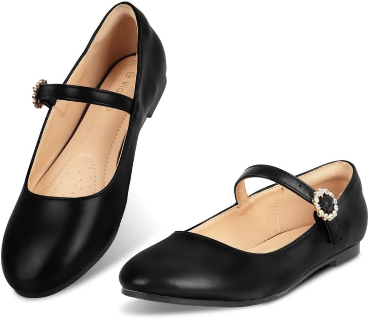Womens Mary Jane Shoes Comfortable Strap Flats Dressy Casual Ballet Flats Shoes...