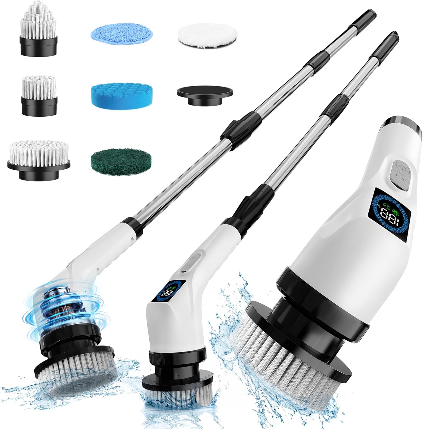 Electric Spin Scrubber Cleaning Brush, Coldless Power Shower Cleaning Brush with...