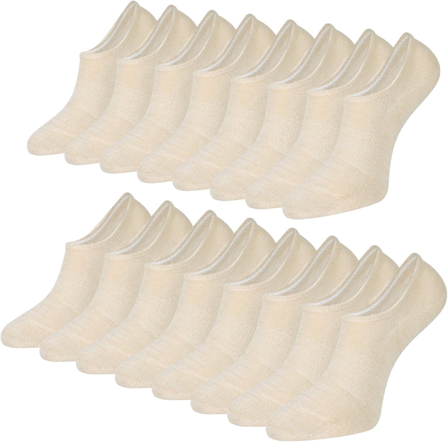 Toes Home Bamboo No Show Trainer Socks for Womens and Men - 8 Pairs Non Slip Low...