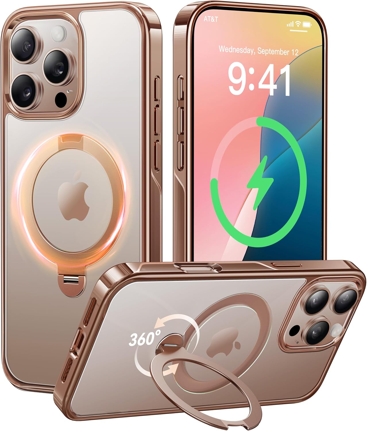 CASEKOO Desert Titanium for iPhone 16 Pro Max Case with 360° Spin Magnetic Stand...