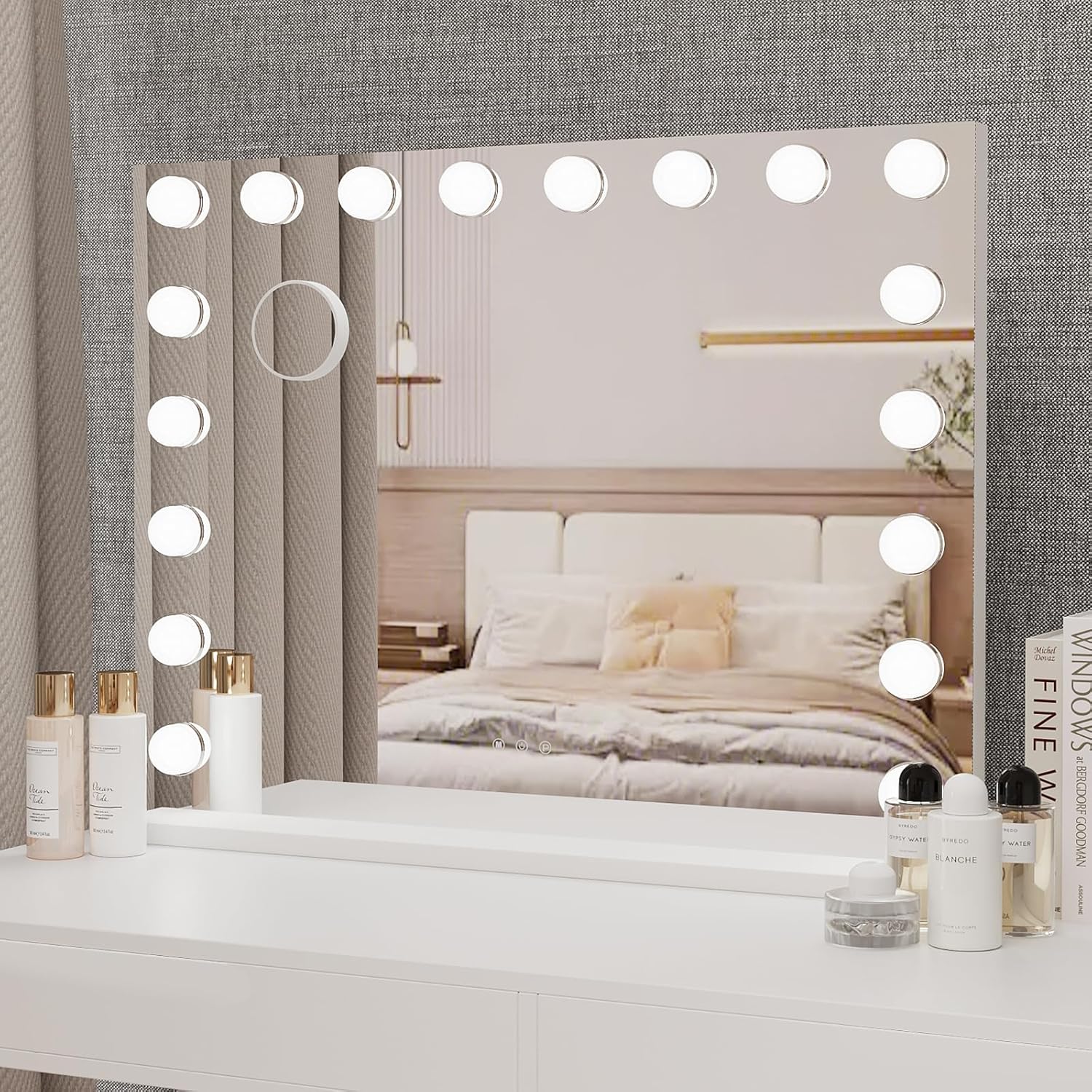 YOURLITE Hollywood Vanity Mirror with Lights, 80×62cm Lighted Makeup Mirror with...