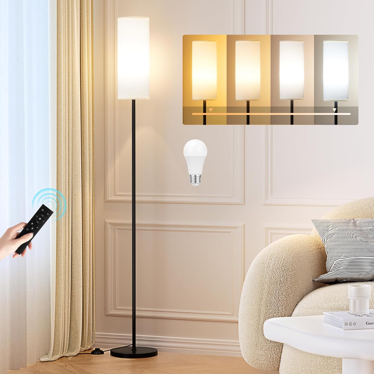 Aooshine Floor Lamps for Living Room, 64" Modern Floor Lamp with Remote Control...