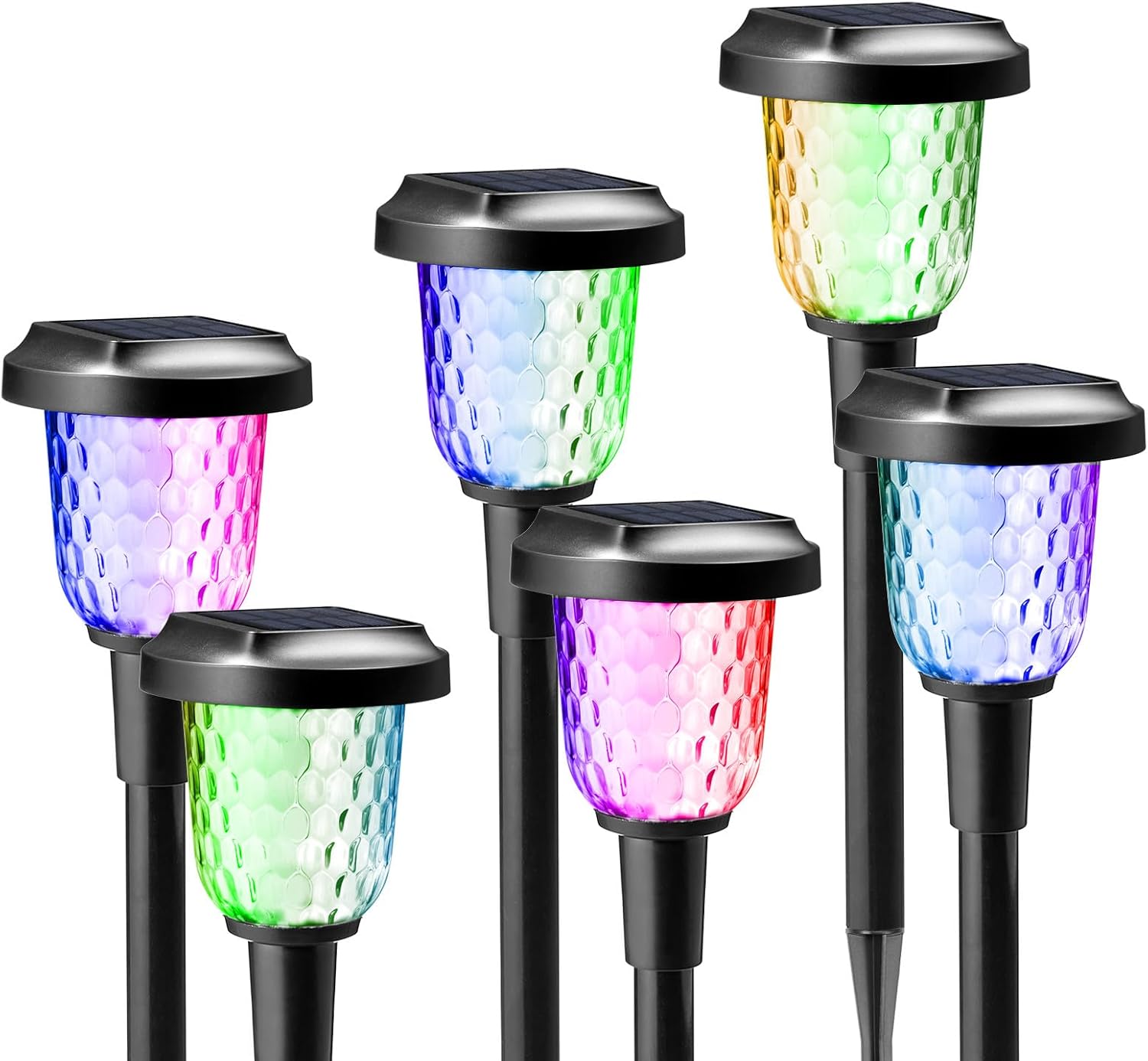 Solar Outdoor Lights,6 Pack Dream Dynamic Solar Pathway Lights,Waterproof Color...