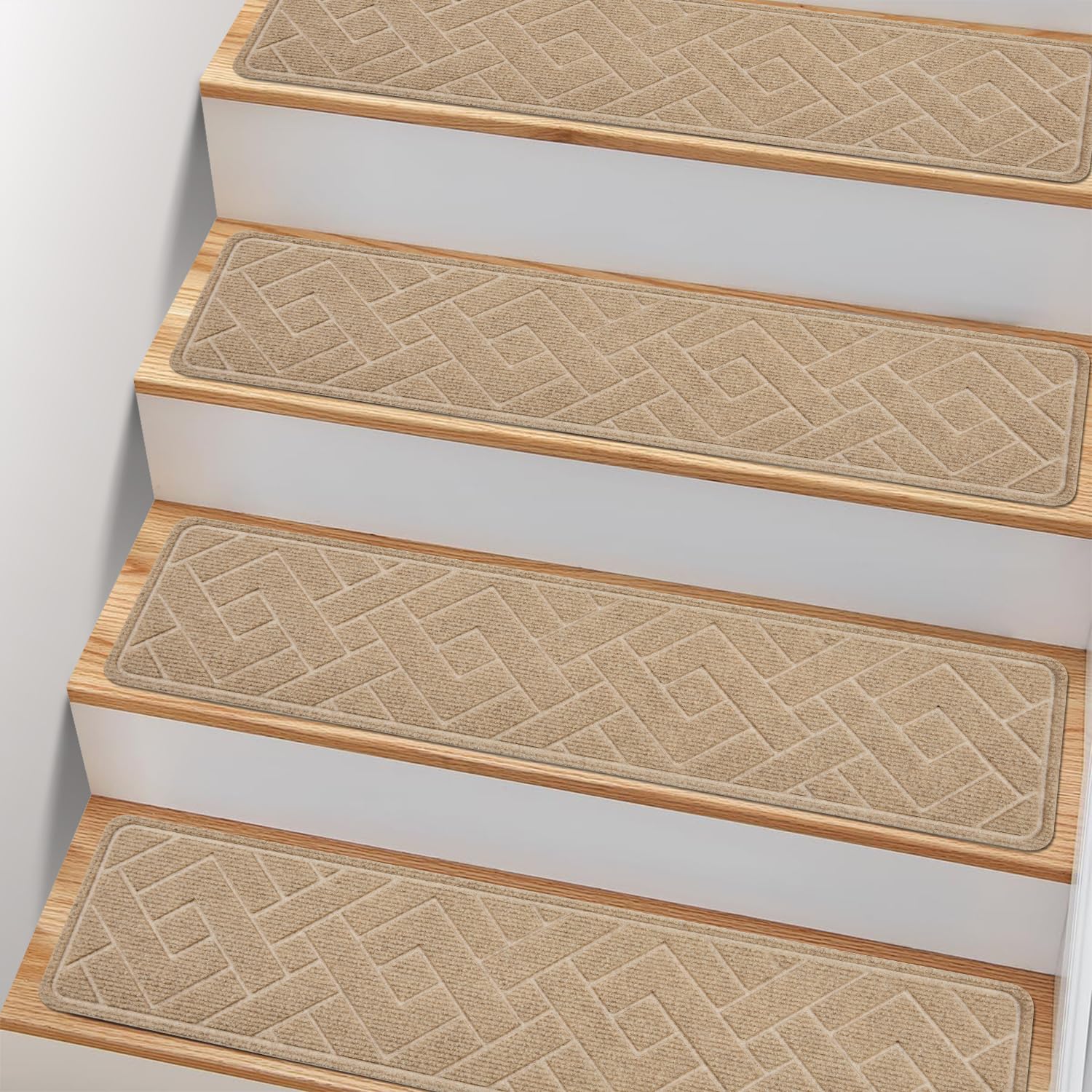 Non Slip Stair Treads for Wooden Steps,15 Pack 8" X 30" Stairs Carpet Treads Ind...