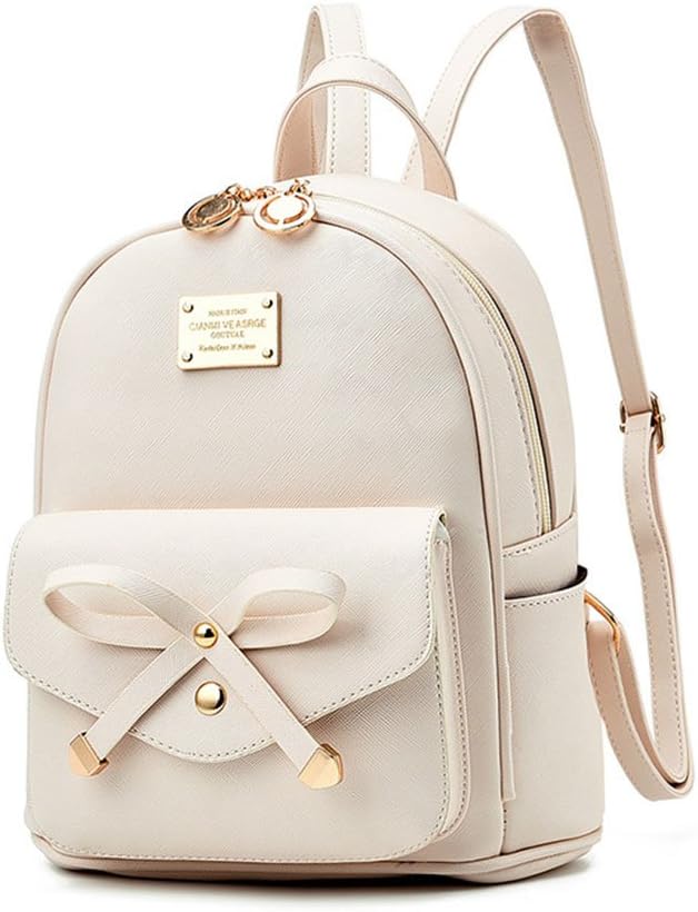 I IHAYNER Girls Bowknot Cute Leather Backpack Mini...