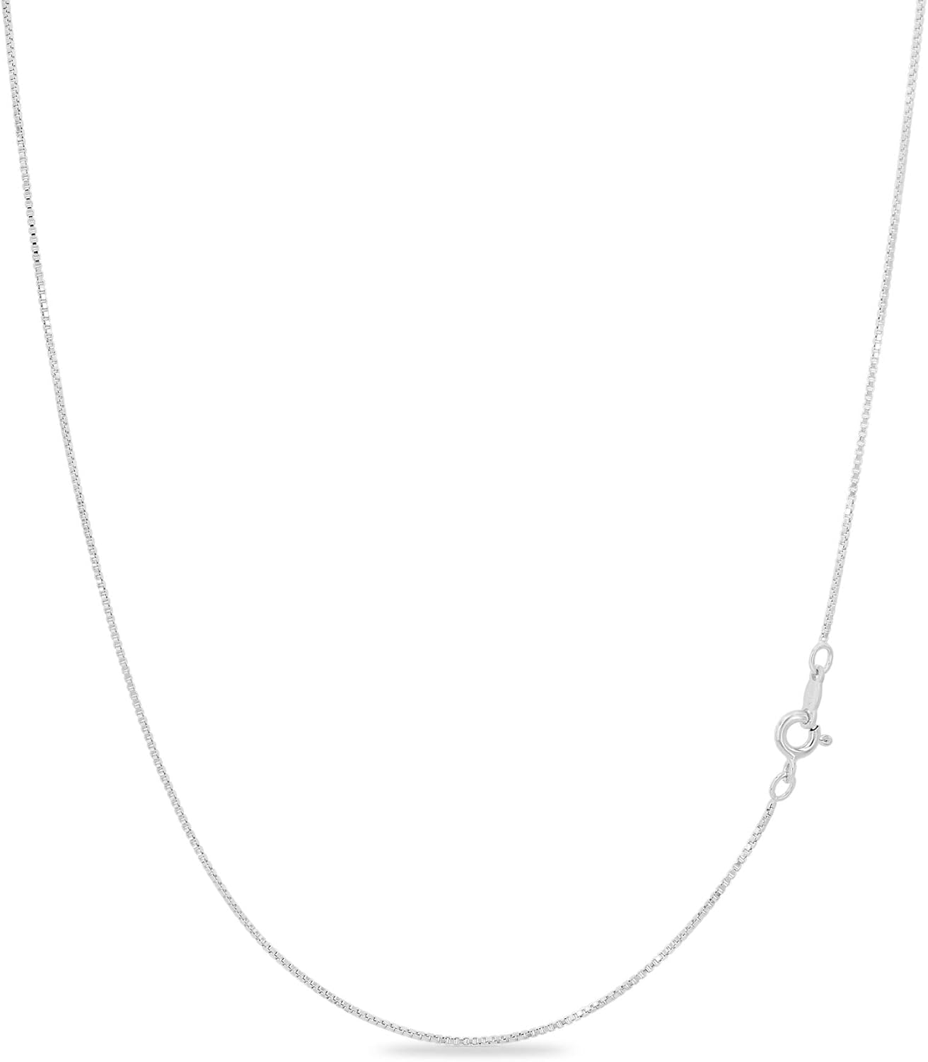 KEZEF 18k Gold Over Sterling Silver 1mm Box Chain Necklace Made in Italy | 925 S...