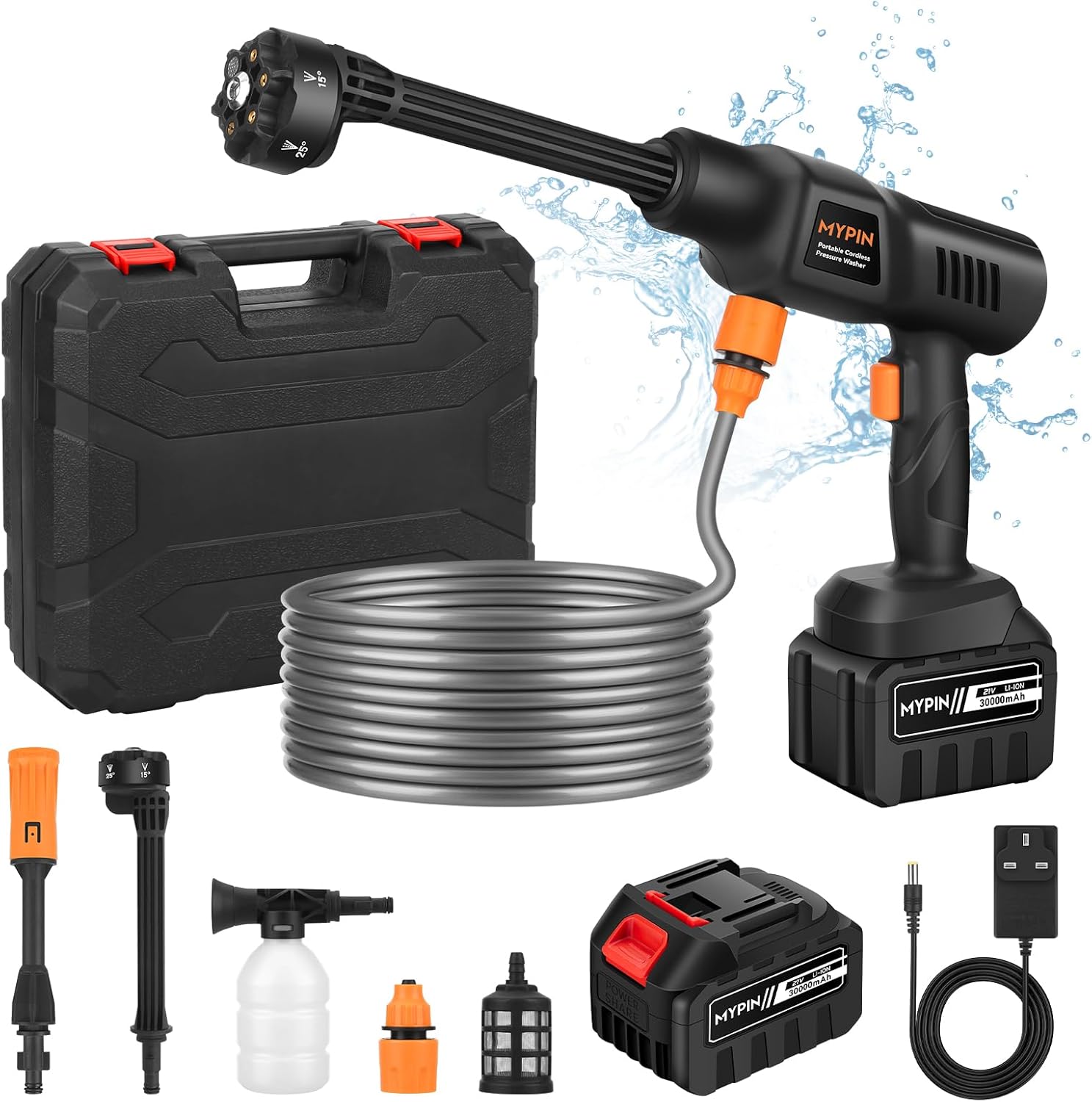 MYPIN Cordless Pressure Washer, Portable Pressure...